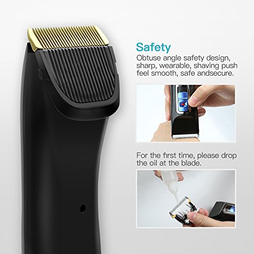 Haarschneider O’vinna Gesichtshaartrimmer Körperpflege Edelstahl Haarscherer tragbare elektrische Haarschneidemaschine Haar Klipper Hair clipper Cleaner Removal Shaver (schwarz) - 5
