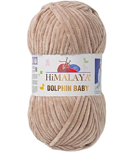 Himalaya Dolphin breiwol, babywol, effen, 500 gram wol, erg volumineus grof breigaren, 5x 100 gram (oudroze 80349