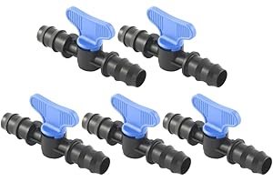 acquaverde Mini Valvola a Cilindro, Rubinetto Portagomma per Impianti, Sistemi e Tubi di irrigazione a Goccia, Nero Made in Italy - Orto Facile (5, 16 x 16 mm)