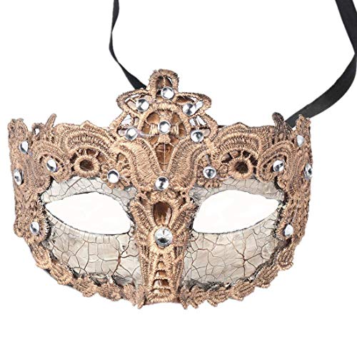 YUFENG Gorgeous Mask, Fancy Dress for Masquerade,Half Mask with Rhinestone