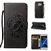 Produktbild Samsung Galaxy S7 Edge (5.5 Zoll) Tasche , Magnetverschluss hülle Stil PU Leder Schutz hülle Handyhülle Premium Geldbeutel Schale Kunstleder Lederhülle Flip Case im Bookstyle mit Standfunktion und Kartenfächer Klapptasche Die Hohe Anfire der Qualität Cover für Samsung Galaxy S7 Edge G935F - schwarze