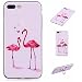 Produktbild iPhone 7 Plus 8 Plus Hülle mit Handy Halter Ring, E-Unicorn Handyhülle Apple iPhone 7 Plus 8 Plus Hülle Transparent mit Muster 3D Flamingo Silikon Durchsichtig Tasche Ultra Slim Dünn TPU Bumper Schutzhülle Stoßfest Zubehör Set Etui Schale Back Case Cover Rückseite + Universelle Finger-Halterung Ständer Fingerhalter für Smartphones