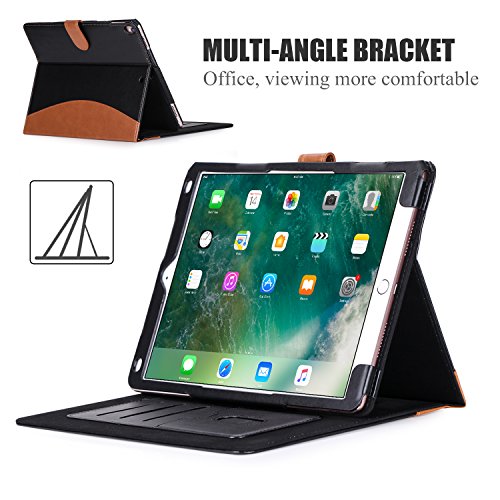 iPad Pro 10.5 Hülle, iPad Pro 10.5, Fyy® [Super Funktionsserien] Hochwertige Kunstleder Hülle mit Halterungen für Karten, Notizen für Apple iPad 10.5 Zoll (2017 ), Schwarz+Braun (mit automatischer Schlaf/ Weck-Funktion) - 5