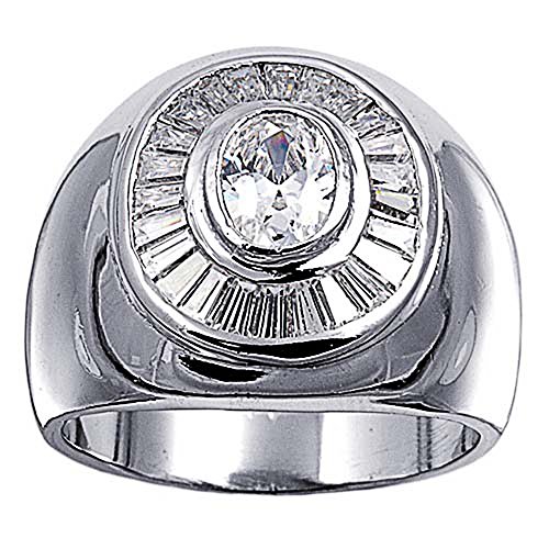 kleine Schätze – Bague Homme – 925 Sterlingsilber – Zirkonia