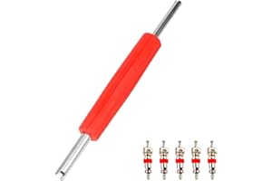 Aidqxbaoer Extracteurs de Noyau de Valve à Double tête, Valve Core 5 pcs,Outil de démontage de Valve de Pneu, Extracteur Noyau Valve à Double Tête pour Camions Vélos Motos Entretien Auto