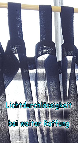 IKEA 2er-Set Scheibengardine / Bistrogardine / Kurzgardine WILMA – 145 x 50 cm – in dunklem Blau mit Schlaufen - 4