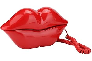 Dpofirs Bürotelefon, multifunktionale niedliche Lippenform Cear Klangqualität Haupttelefon Festnetztelefon Hauptdekoration für Feiertagsfeiern Geburtstage Valentinstag (rot)