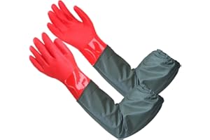 MIN-XL Guanti in gomma impermeabili, riutilizzabili, per laghetto, pesce, acquario