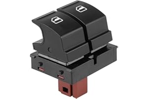 Esenlong Commutateur de Bouton de Lève-Vitre Électrique de Commande Électrique pour Skoda Octavia Fabia 2 Roomster 1Z0959858 Noir 1 Pc