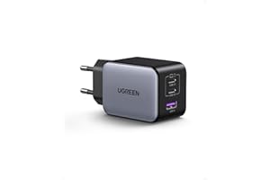 UGREEN Nexode X 65 W USB-C Charger, Mini PD Power Supply, 3-Port GaN Charger, Compact Fast Charger, PPS 45 W Compatible with MacBook Air M2, iPhone 15 Pro Max, Galaxy S24 Ultra, Vision Pro