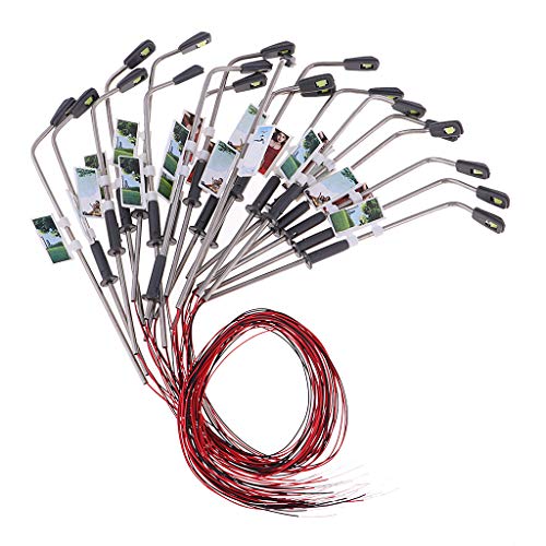 Preisvergleich Produktbild sharprepublic 20 Stück LED Gartenlaterne Straßenlaterne Aussenleuchte Wegeleuchte Laternenpfahl Miniatur 1: 200 für HO Skala Modellbau