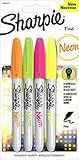 sharpie permanent marker pens Linienbreite: F (0,9mm) Sharpie Neon Permanentmarker, feine Spitze, 4er Packung, farblich sortiert