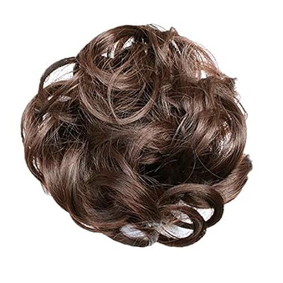 HULKY Femme HLUKY Femmes Frisé Désordonné Chignon Cheveux Morceau De Tourbillon Chouchou Perruques Extensions Coiffure Postiche Chouchou Postiche Queue De Cheval Résistant À La Chaleur