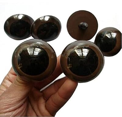 erioctry 100 pcs 12mm / 18mm / 20mm / 24mm Brun Yeux de Sécurité En Plastique pour Ours Poupée Animaux En Peluche Poupée Faire Poupée (18mm)
