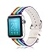 Produktbild Rainbow Apple Watch Band 42 mm Nylon & Echtleder Schweiß-iWatch Ersatz Bands mit Verschluss Metall Edelstahl für Apple Watch Serie 1 2 3
