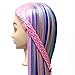 Neverland Beauty 30" Super Long Cosmetology Mannequin Head 100% Synthetic Hair Rainbow Color, Practice Training Hair Styling Mannequin Head with Table Clamp Holder UK Stock