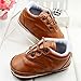 Etosell Unisex Toddler Leather Pram Crib Shoes Lace Up Soft Sole Anti-slip Sneaker 0-18M (12/6-12 Months, Coffee)