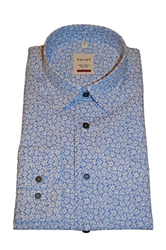 Preisvergleich Produktbild Haupt Herren Modern Fit Baumwoll-Hemd, Floral Blau, Large