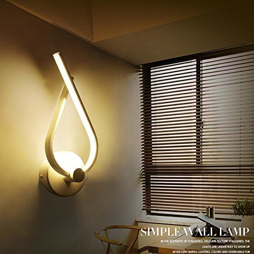 8W LED Wall Light Modern Elegant White Acrylic and Aluminum Creative Personality Design Wall Lamp for Hallway Living Room Bedroom Passway Garden Staircase Sconce,White Light,L36*W12*H7CM,4000K