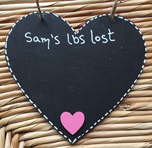MadeAt94 Personalised Hanging Weight Loss Chalk Board Heart