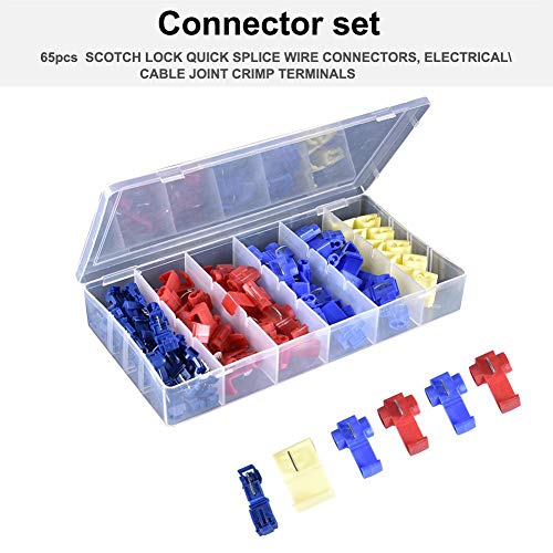 Preisvergleich Produktbild Rstant Kabelclip Kabelschnalle Schnellkupplungsclip Crimpverbinder Crimpzangen-Set Isolierte Kabelklemme Tolles Sortiment An Aderendhülsen Mit Etui Satz Mit 65-teiligen Aderendhülsen benchmark