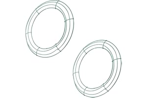 Graootoly 14 pollici Wire Wreath Frame Metal Round Wreath Form Making Rings Green for Christmas Party DIY Pack of 2