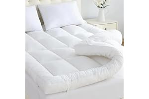 I&S Home Single Mattress Topper - 10cm/4 Inch Extra Deep Thick Hotel Quality Microfibre Mattress Topper - Soft Hypoallergic with Elasticated Straps - Single (90x190cm)