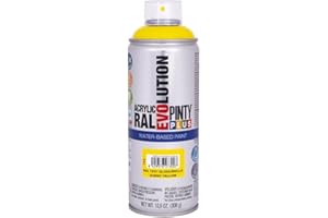 PINTY PLUS PINTYPLUS 95877 Pintura EN Spray Evolution Water-Based 520CC Amarillo Colza, RAL 1021 Sunny Yellow, 65 mm