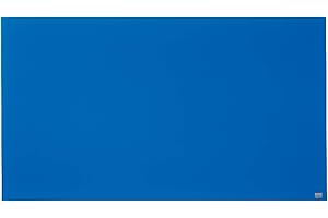 Nobo Tableau Blanc Magnétique Verre avec Porte-Marqueurs Amovible, 1260 x 710 mm, Système de Fixation InvisaMount, Impression Pro, Bleu, 1905189