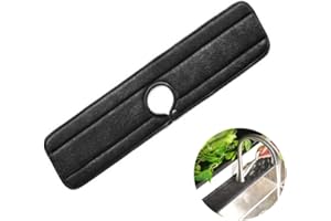 Ygapuzi XL Tappetino assorbente per rubinetto in microfibra,Tappetino per lavello del rubinetto della cucina Raccogligocce e schizzi con chiusura a scatto,lavabile riutilizzabile,23x5,9pollici (Nero)