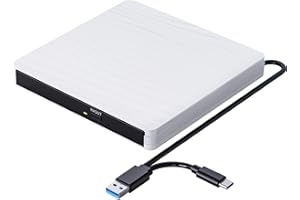 QDSYLQ Lettore CD DVD Esterno per PC Portatile USB 3.0, Slim USB C RW Masterizzatore per Macbook, Desktop, PC, Laptop, Compatibile con Windows 11/10/XP/8/7/Vista/Linux/MacOS, Bianco