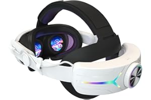 AZURAOKEY Kopfgurt kompatibel mit Quest 3, Ersatz for Quest 3 Strap mit 8000mAh Akku, Leichter Ersatzgurt, LED-Hintergrundbeleuchtung, Kopfgurt for Meta Quest 3 Headset Zubehör
