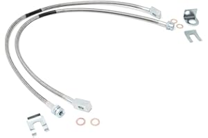 Rough Country Extended Stainless Steel Front Stainless Brake Lines for 87-06 Jeep TJ/YJ/XJ | 4-6"-89702
