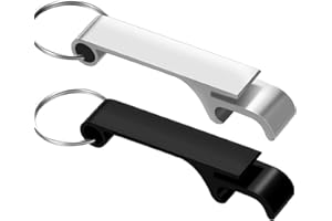 LONSVTTU Flaschen Öffner Schlüsselanhänger 2 Stück Aluminium Legierung Flaschenöffner Schwarz und Silber Schlüsselring Bier Flaschen Öffner Schlüsselbund Mini Schlüsselring Flaschenöffner