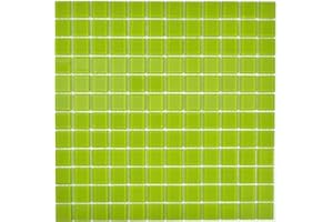MOSANI Mosaikfliese Glasmosaik gelb grün BAD WC Küche WAND Mosaikmatte MOS63-0507