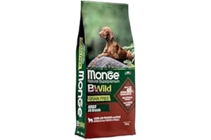 Monge Cane Crocchette Bwild Adult Agnello Patate e Piselli 12Kg Grain Free