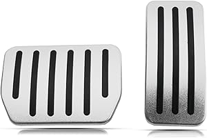 LFOTPP Compatible con Tesla Model 3 Model Y 2022 2023 Pedales Cubierta de Pedal, Accesorios de Coche Aleación de Aluminio Antideslizante Pedal de Freno Tapacubos (Plata)
