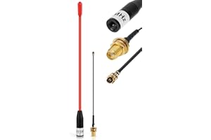 MESHNOLOGY Meshtastic LoRa Antenna 868MHz 10dBi Gain - Omni SMA Male Connector 17cm Long Range Soft Whip Antenna (Red)