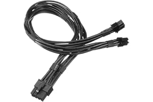 iHaospace Podwójny mini 6-pinowy na 8-pinowy rozdzielacz PCI-e Y kabel zasilający do karty graficznej Mac Pro kabel zasilający 30 cm