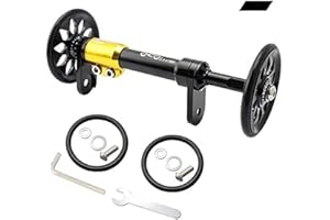 LONDON CRAFTWORK Wheel Extender for BROMPTON Eazy Wheels Extension Rod BLACK / BLACK (Extender + 2 easy wheels)