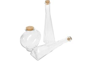 Artibetter Juego De 3 Botellas De Vidrio para Ceremonia De Arena De Boda con Formas De Corazón Y Prisma Tarros Transparentes para Decoración Y Almacenamiento DIY