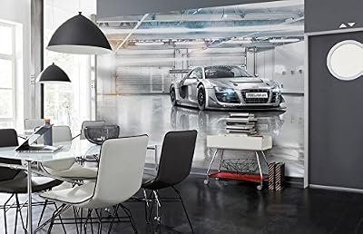 Komar 8–957 Papier peint 368 x 254 cm "Audi R8 le Mans Voiture de sport Audi R8 le Mans " Papier peint – Gris 368 x 254 cm 8 lés(lot de 8)