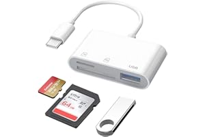 BYONGCHO USB C SD Card Reader, USB C to Micro SD/SD Card Adapter for iPhone 15，iPad Pro, Chromebook, MacBook Air/Pro, 3 in 1 Type C to Camera Memory Card Adapter with Galaxy and More USB C Devices