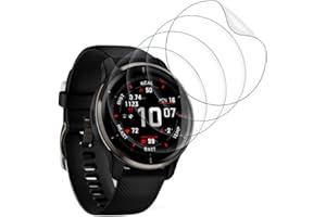 Wondoner 4 Stück für Displayschuz Garmin Venu 2 Panzerglasfolie, für Klar HD TPU für Garmin Venu 2 Schutzfolie, Anti-Kratzen, Anti-Bläschen Panzerfolie für Garmin Venu 2 Folie