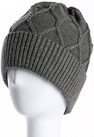 LJHA Men 's Knitted Hats Autumn And Winter Protect Ear Feel Soft And Warm Young /middle School Students/ Old Men /woman Hat Outdoor Skiing/riding/climbing Hat ( Color : Gray , Size : 54-62cm )