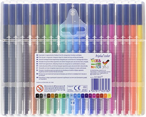 Staedtler 323 SB20 Filzstifte triplus color (dreikant, Set mit 20 brillanten Farben, hohe Qualität Made in Germany, CE – kindgerecht DIN EN-71, stabile, eindrucksichere Spitze, Linienbreite ca. 1 mm) - 2