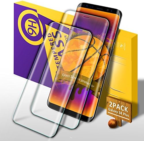 Dahuang Galaxy S8 Plus Screen Protector, [2 Pack] Samsung Galaxy S8 Plus 3D Full Coverage Tempered Glass Screen Protector, 9H Hardness, Anti-Scratch and HD Crystal Clear Protective Film Guard - Transparent