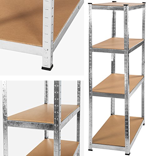 TecTake Werkstattregal mit 4 Ablagen 320kg Gesamttraglast Steckregal Lagerregal Werkbank160x80x40cm - 3