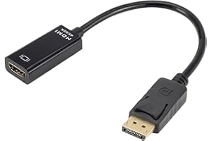 MEUKCEZ 4K DisplayPort to HDMI Adapter, DP Male to HDMI Female for Ultra HD Video Transmission, 30Hz High Resolution, Uni-Directional DP to HDMI Converter, Compatible with PC, Laptop, Desktop, Tablet