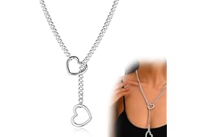 UYVPAER Collier ras du cou pour femme - Collier en forme de cœur - Anneau torique - Slip punk rock gothique - Chaîne cubaine en forme de cœur réglable - En acier inoxydable - Pour homme